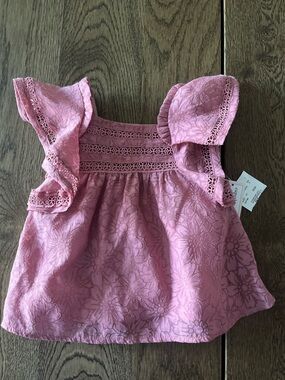Cupcakes and Cashmere Mauve Pink Lace Flutter Sleeve Baby Dress